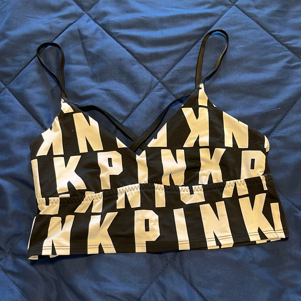 Pink sports bra
